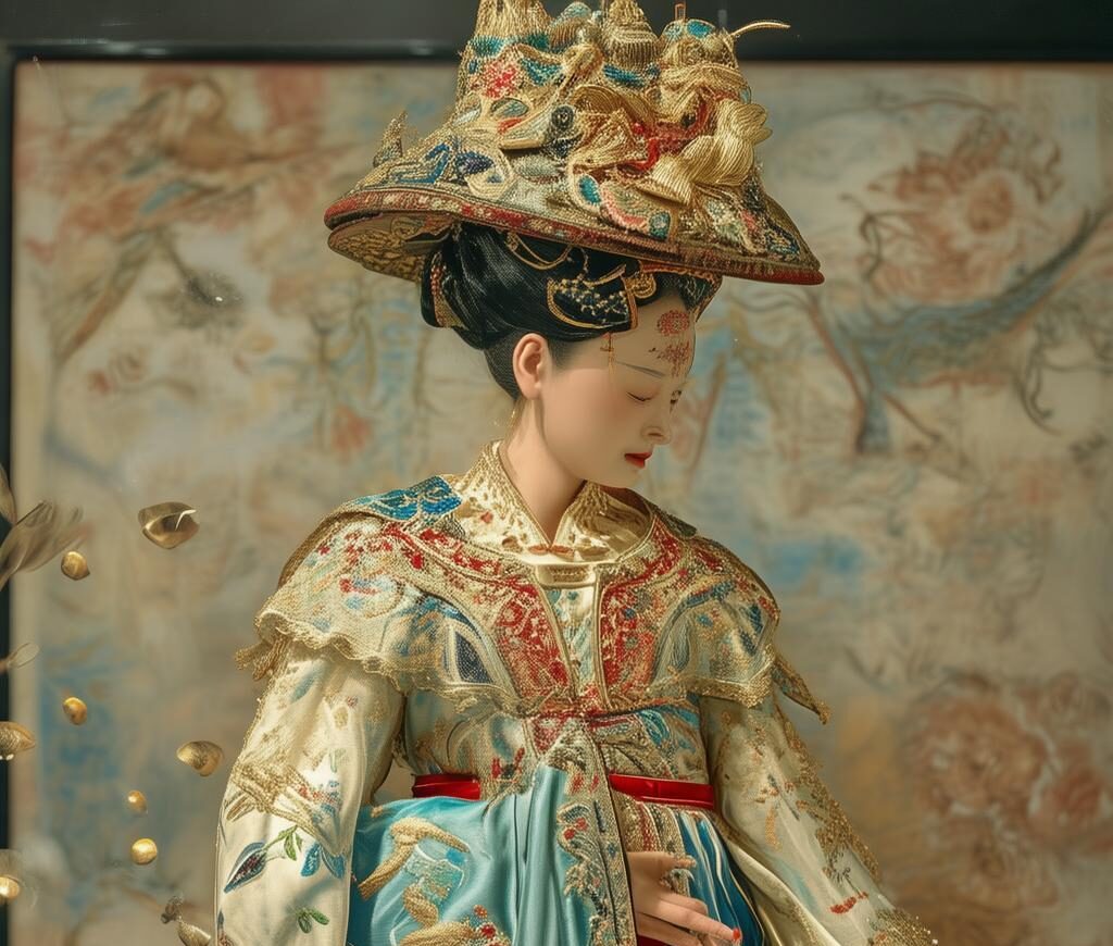 唐代帷帽舞女纹金带饰
