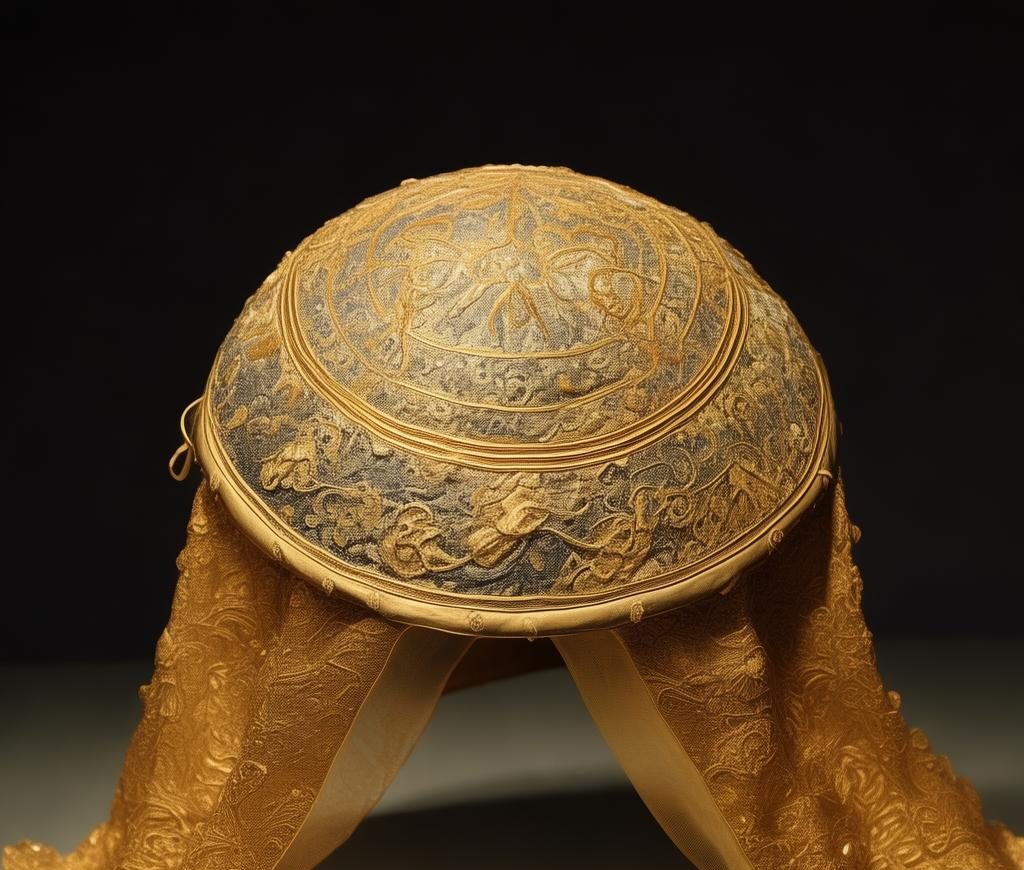 金线绣帷帽